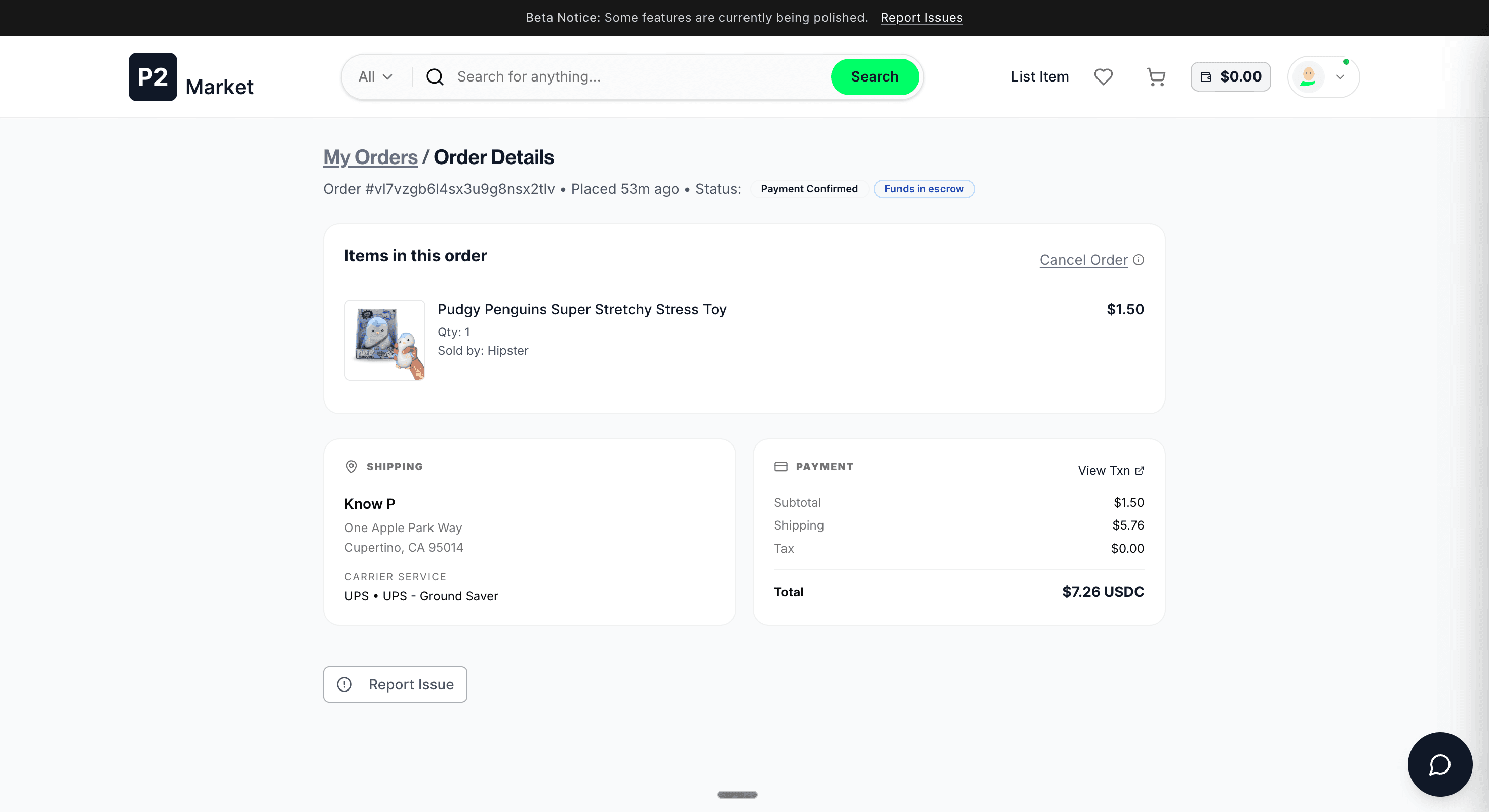 Cancel order
