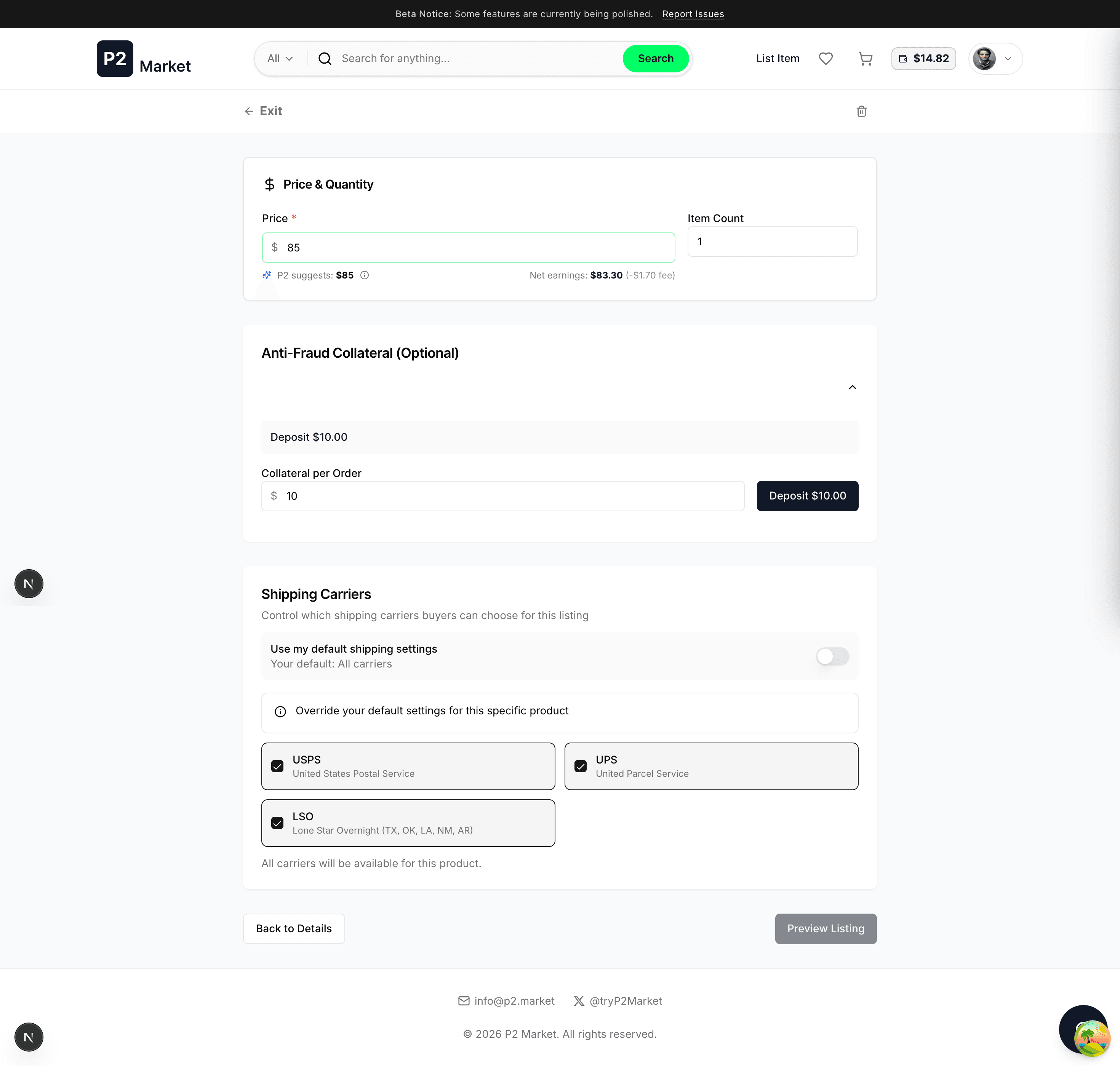 Shipping services